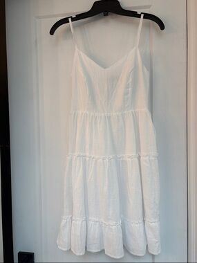 White Tiered Spaghetti Strap Sundress